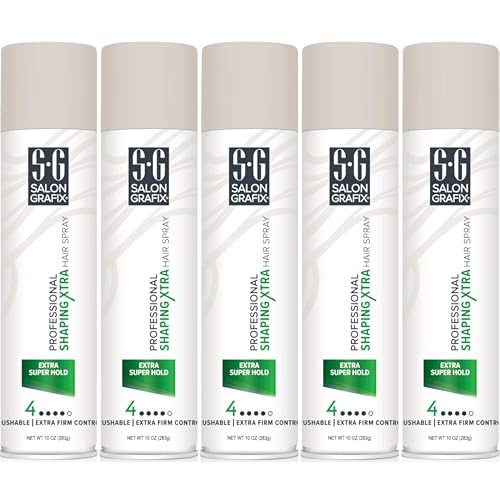 Salon Grafix Professional Shaping Xtra Hair Spray Extra Super Hold 10 oz (Pack of 5)