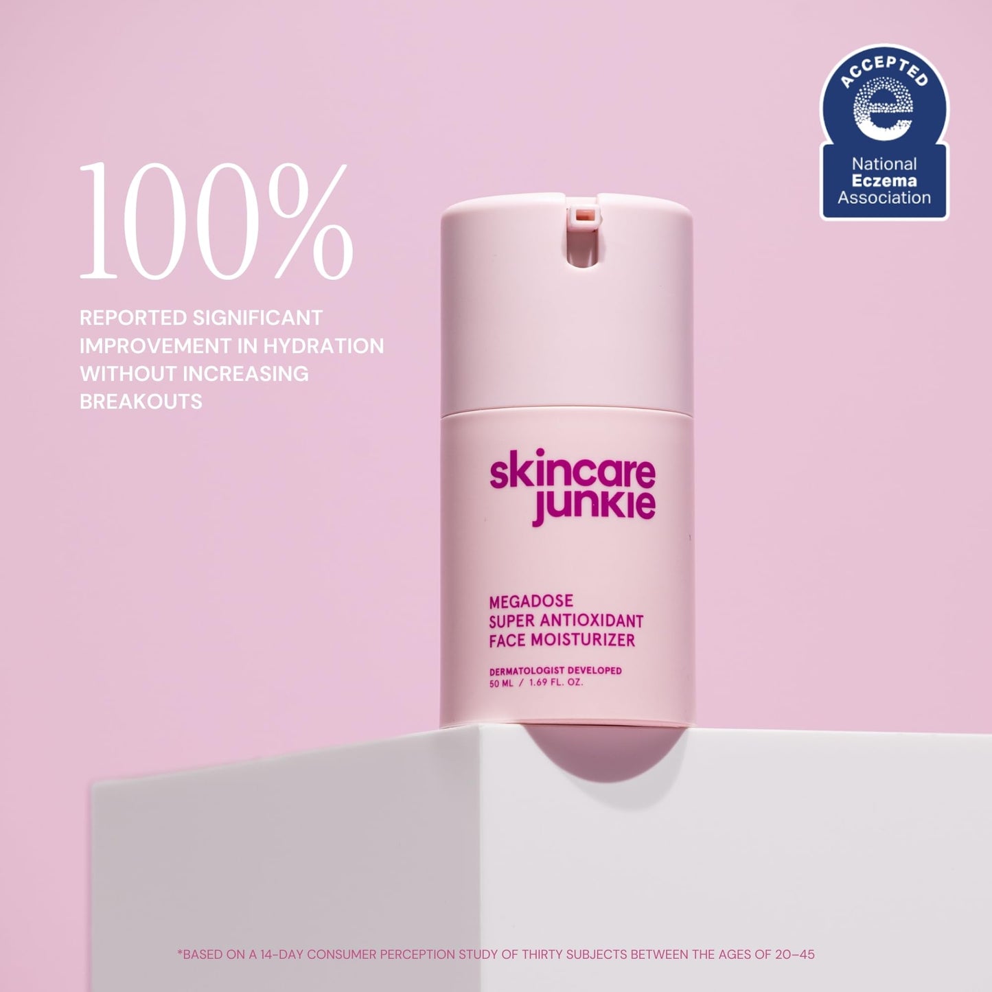 Skincare Junkie Megadose Super Antioxidant Face Moisturizer for oily, acne-prone, normal, sensitive, and combination skin, Dermatologist developed