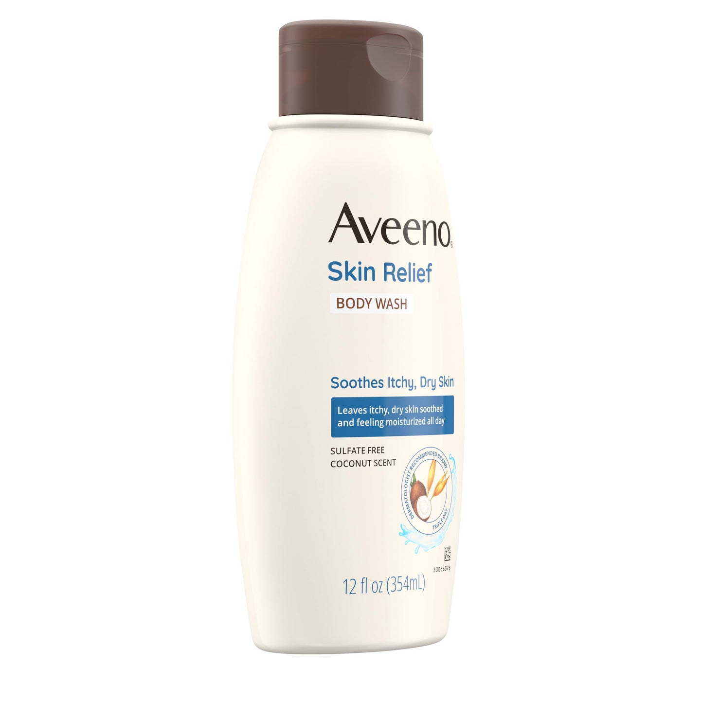 Aveeno Skin Relief Body Wash with Coconut Scent & Soothing Oat, Gentle Soap-Free Body Cleanser for Itchy, Dry & Sensitive Skin, Dye-Free