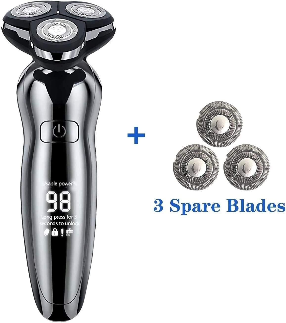 ALQPPM Electric Razor for Men, Dry Wet Waterproof Rotary Facial Shaver, Portable Face Shaver Cordless Travel USB Rechargeable with Nose Hair Beauty and Personal Care ALQPPM