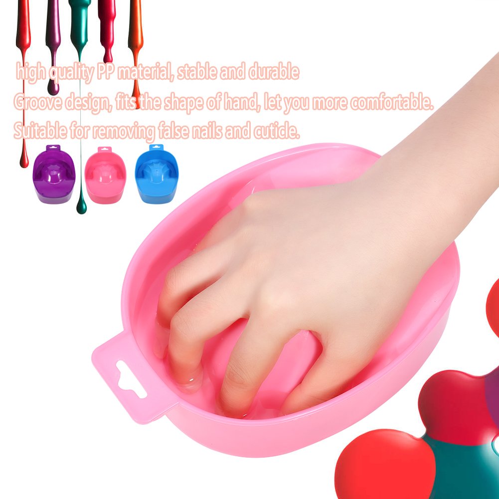 Hand Soaking Bowl, Asixx Nail Art Tips Hand Wash Soak Bowl Tray Polish Treatment Remover Manicure Spa Tool for Removing False Nails and Cuticle(Pink) Beauty & Personal Care Asixx