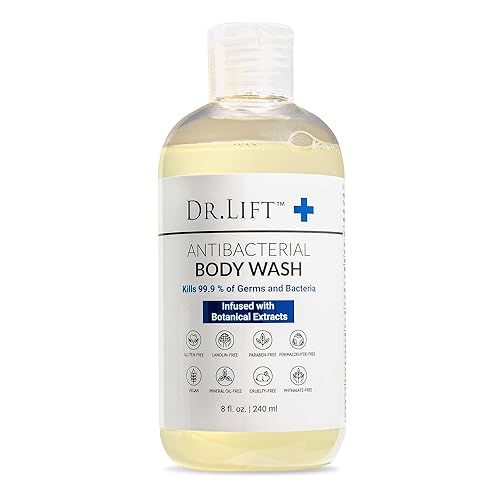 DR. LIFT Antibacterial Body Wash, Refreshing Scent, Hydrating Shower or Bath Cleanser With Citric Acid, Spirulina, and Lemon, Clean Moisturizing