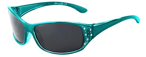 Polarized Sunglasses for Women - Tropical Teal Frame - Dark Smoke Lens - HZ Series Elettra - Women’s Premium Designer Fashion Sunglasses
