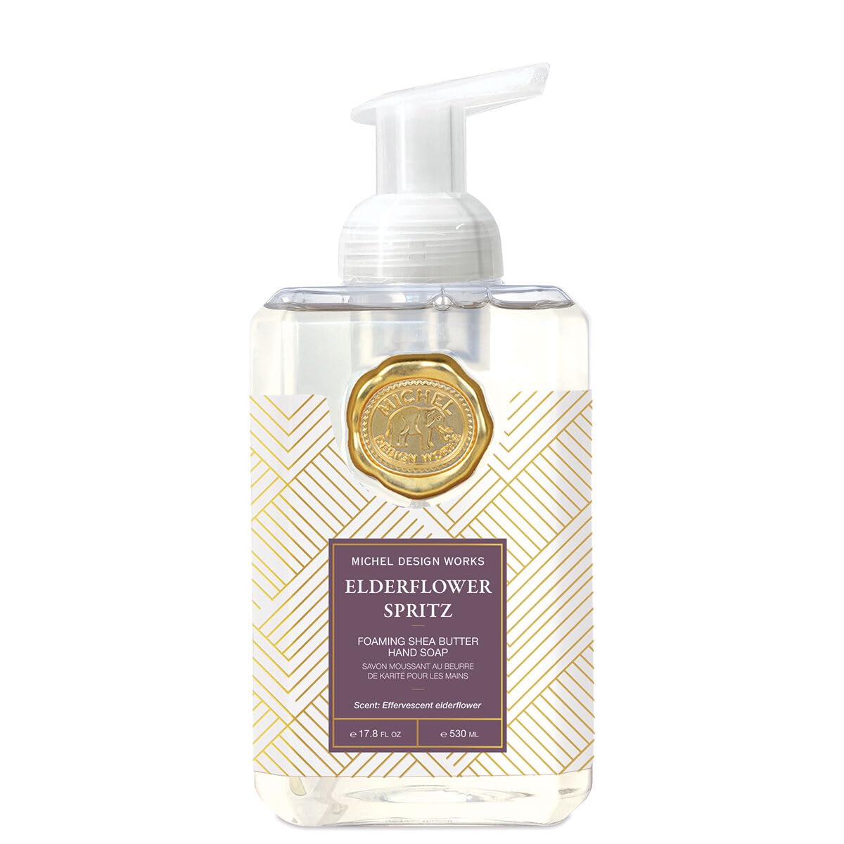 Michel Design Works Foaming Hand Soap, Elderflower Spritz, Beautiful Square Container with Pump