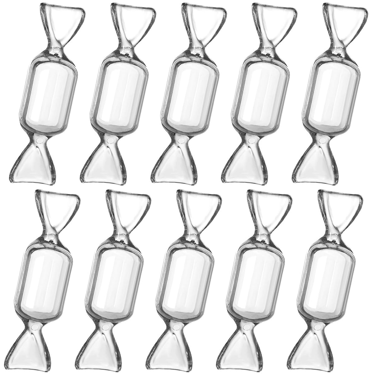 FZBNSRKO 50 Pcs Clear Candy Shaped Jewelry Box,Mini Jewelry Organizer Boxes Lovely Plastic Candy Container DIY Jewelry Accessories for Wedding Party…