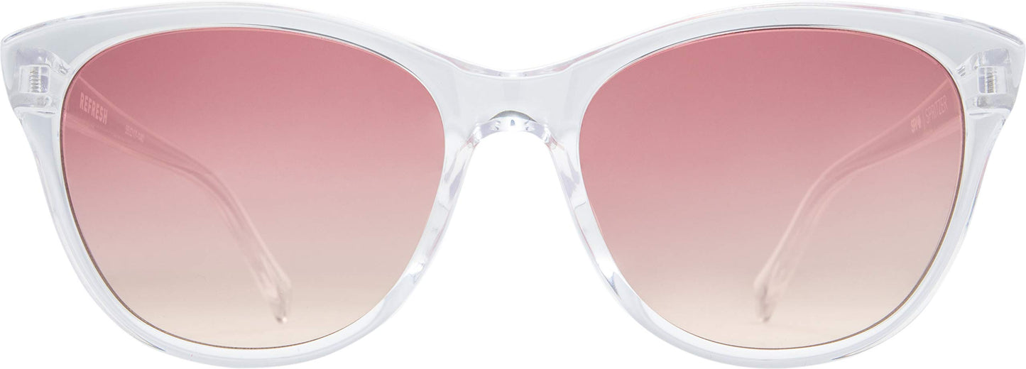 SPY OPTIC Spritzer, Cat-Eye Sunglasses, Color and Contrast Enhancing Lenses, Clear - Pink Sunset Lenses