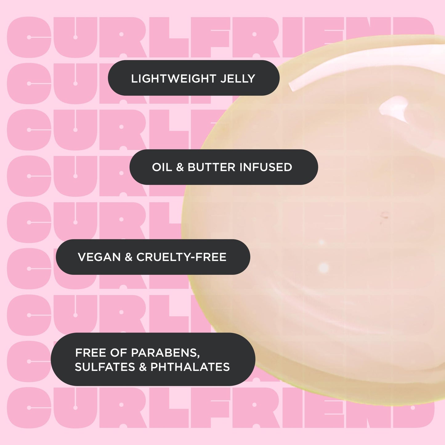 Cake Beauty Curl Jelly, The Curl Crush - Moisturizes & Nourishes Curls - Lightweight for Soft Hold & Shiny Finish - Humidity Blocking For Frizz