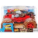 Hot Wheels Monster Trucks Scorpedo 1:24 Scale Die-Cast Vehicle, Red and Black, Giant Wheels, Ages 3-8 Years