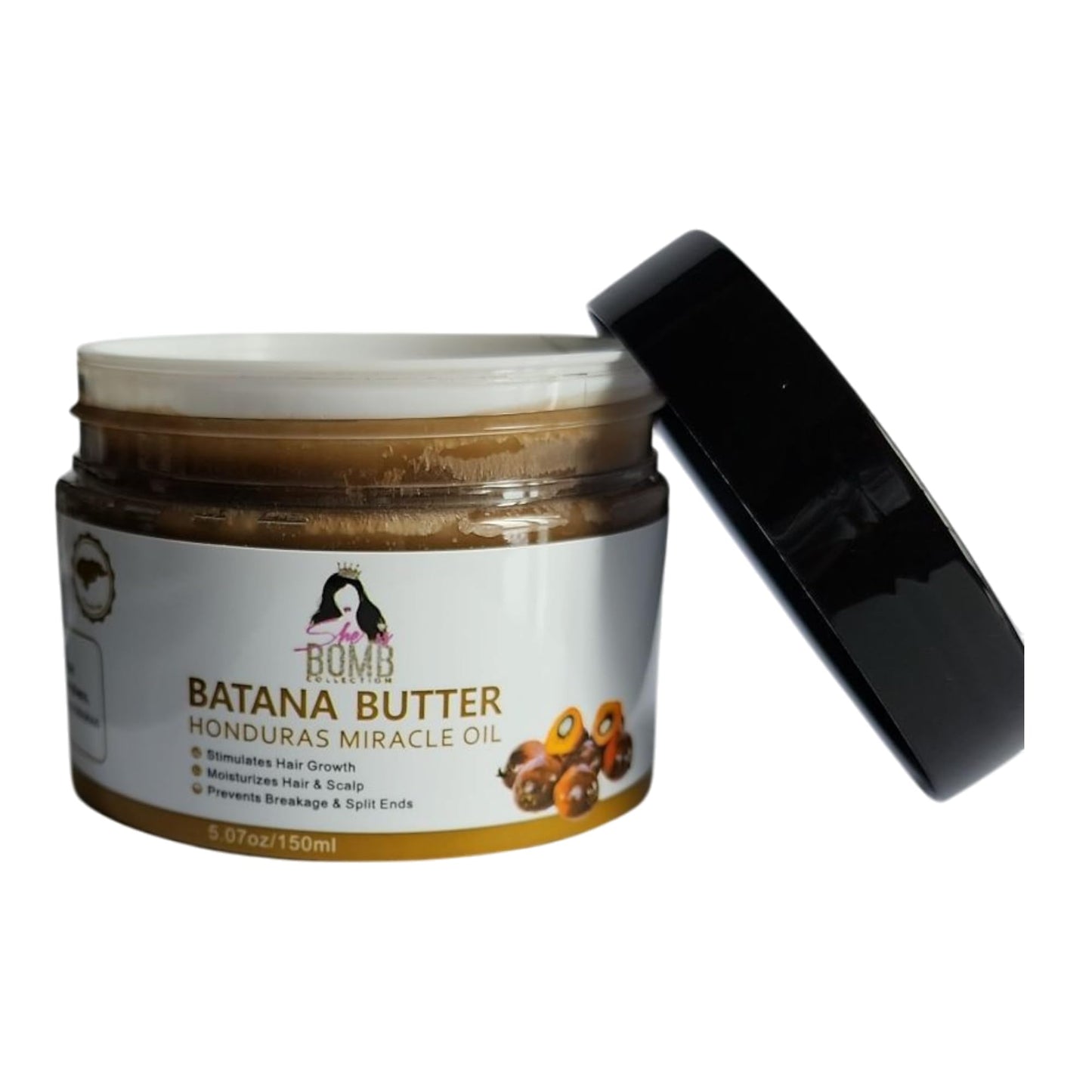 she is bomb Batana Hair Butter for Deep Moisture and Natural Glow - 5 oz - Hair Styling Agent