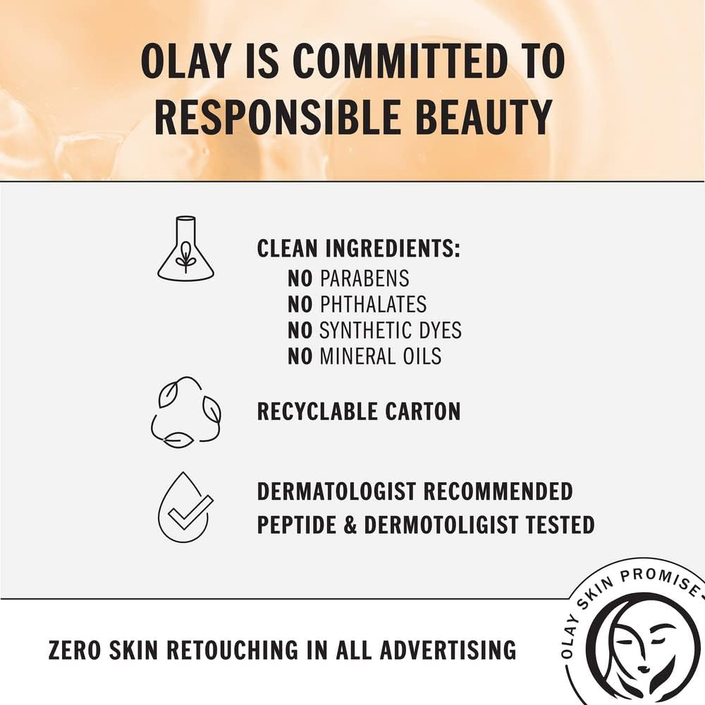 Olay Regenerist Vitamin C MAX + Peptide 24 Brightening Face Moisturizer for Brighter Skin, Lightweight anti aging cream for dark spots 1.7oz, Includes