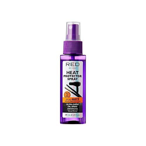 Red by Kiss Heat Protector Spray for Thermal Protection, Anti-Frizz, Ultra Shine, and Hydration - Protects Hair Up To 460°F (2 Fl Oz)