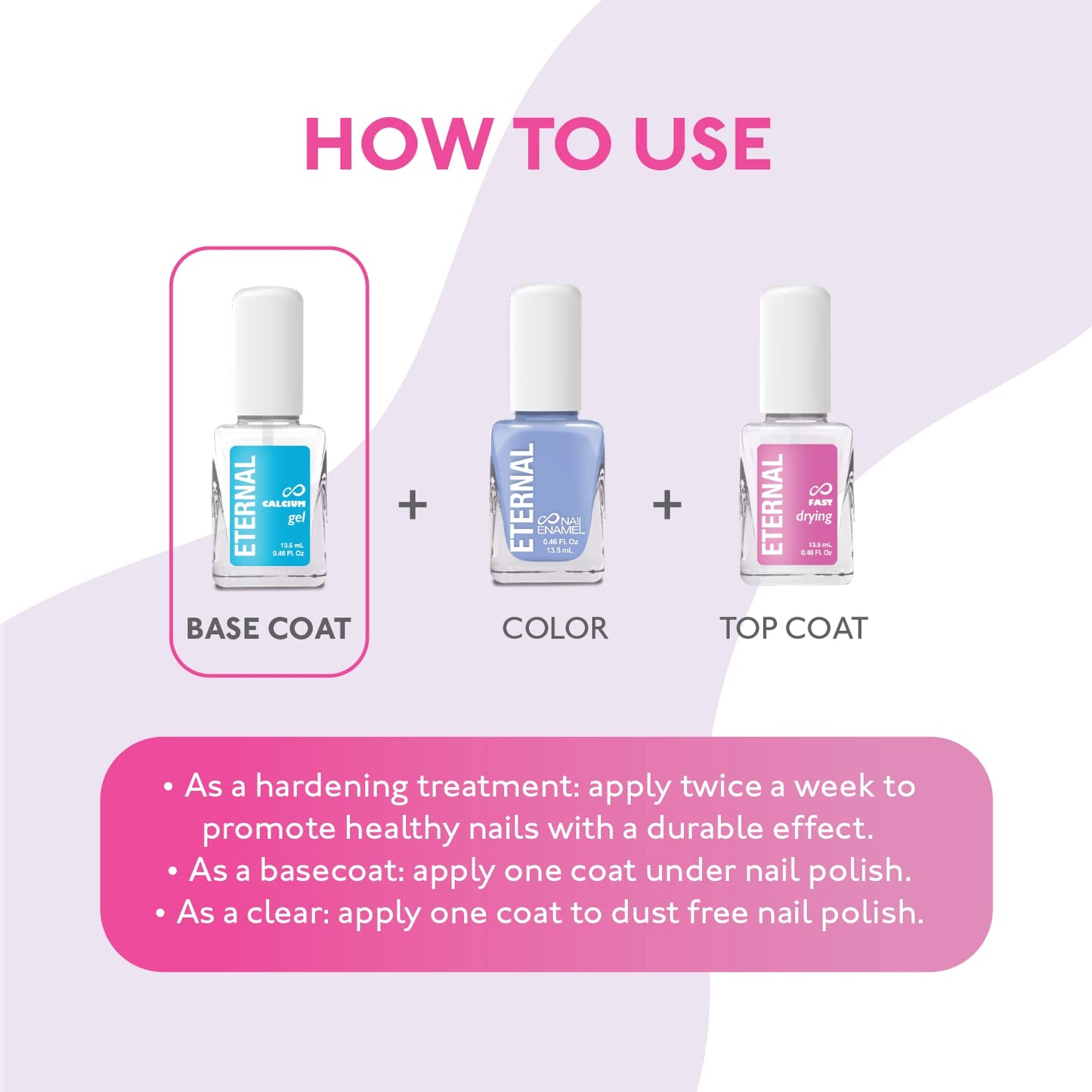 Eternal Calcium Gel Nail Builder 13.5mL Base Coat Nail Polish | Clear Nail Polish for Nail Care & Nail Strengthener for Thin Nails and Growth | Fast Beauty & Personal Care Eternal