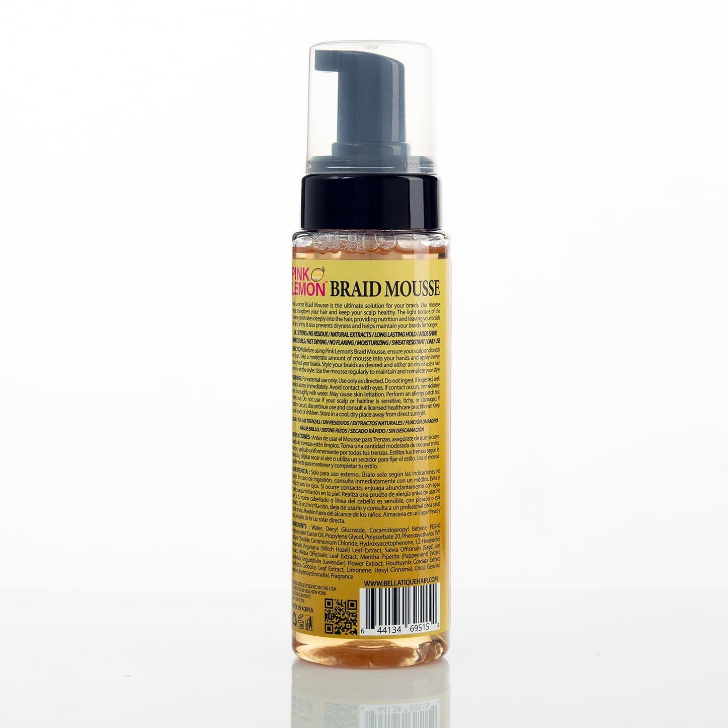 PINK LEMON Braid Mousse Foam Control for Loc and Cornrow Styling, 8 fl oz