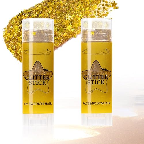 TAIKELOP 2 PCS Face Body Glitter, Face Glitter Body Gel Sequins Shimmer Liquid Eyeshadow, Hair Glitter Sparkles Chunky Face Glitter Gel for Girls