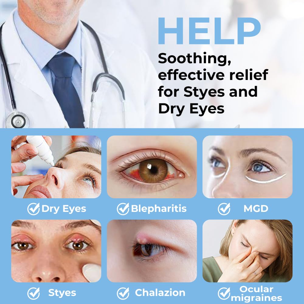 Aroma Season Heated Eye Mask for Dry Eyes, Warm Eye Compress with Flaxseed for MGD, Dry Eye Syndrome, Chalazion Blepharitis Stye Eye Treatment, Steam Beauty and Personal Care Aroma Season
