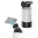 Scosche MFMS32 MagicMount Flask 32 oz Stainless Steel Water Bottle with MagSafe Phone Mount Stand, 12H Hot & 24H Cold, Insulated Flask with Magnetic