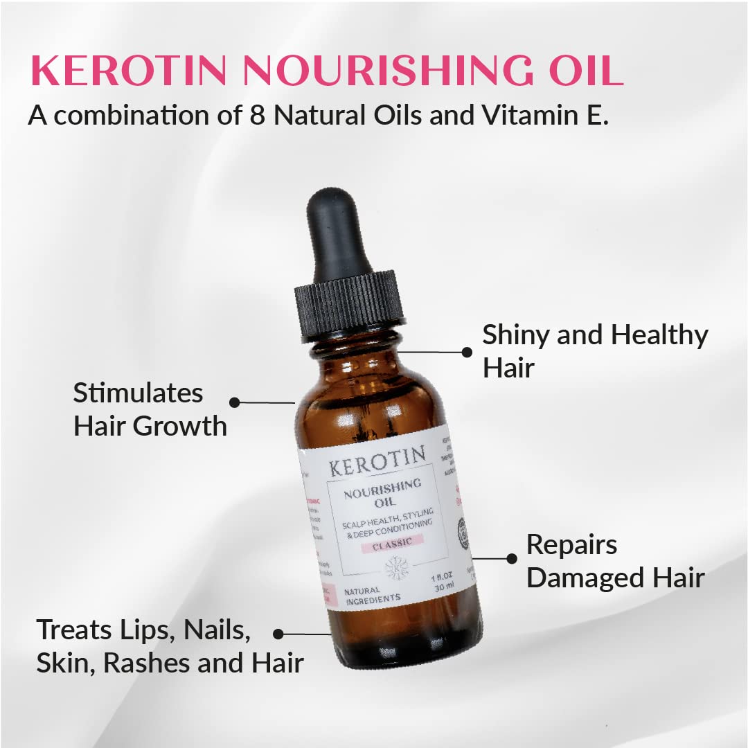 Nourishing Hair Oil -Nine natural organic oils blended with Argan Oil. Repairs Damage, Controls Frizz, Eliminates Split Ends & Smoothens Skin