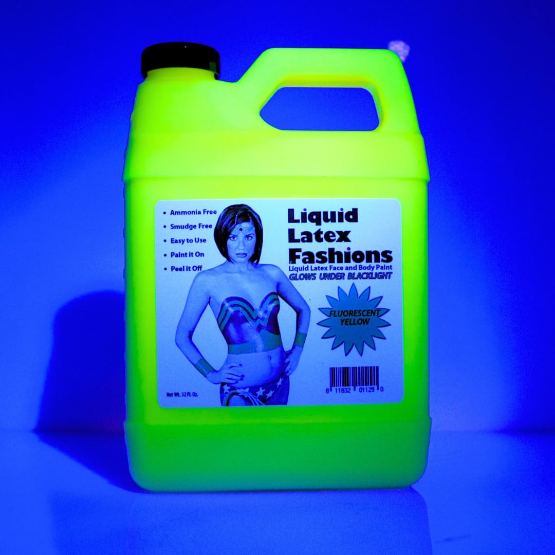 Fluorescent Yellow 32 oz - Liquid Latex Body Paint UV Blacklight Paint