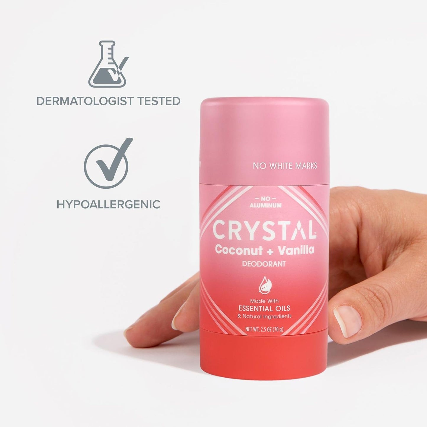 CRYSTAL Deodorant Magnesium Solid Stick Natural Deodorant, Non-Irritating Aluminum Free Deodorant, Safely and Effectively Fights Odor, Baking Soda Beauty and Personal Care Crystal Essence