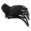 Parcelona French Paw Black Wide Covered Spring Side Slide In Jaw Yoga Hair Claw Clip