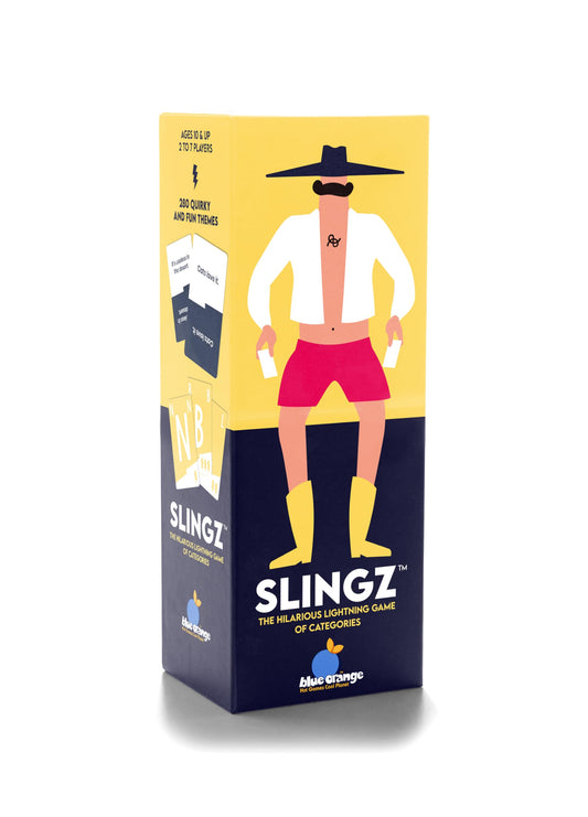 Slingz by Blue Orange Games, Fast and Hilarious Word Card Party Game of Categories for Ages 10 & Up, 2 to 7 Players