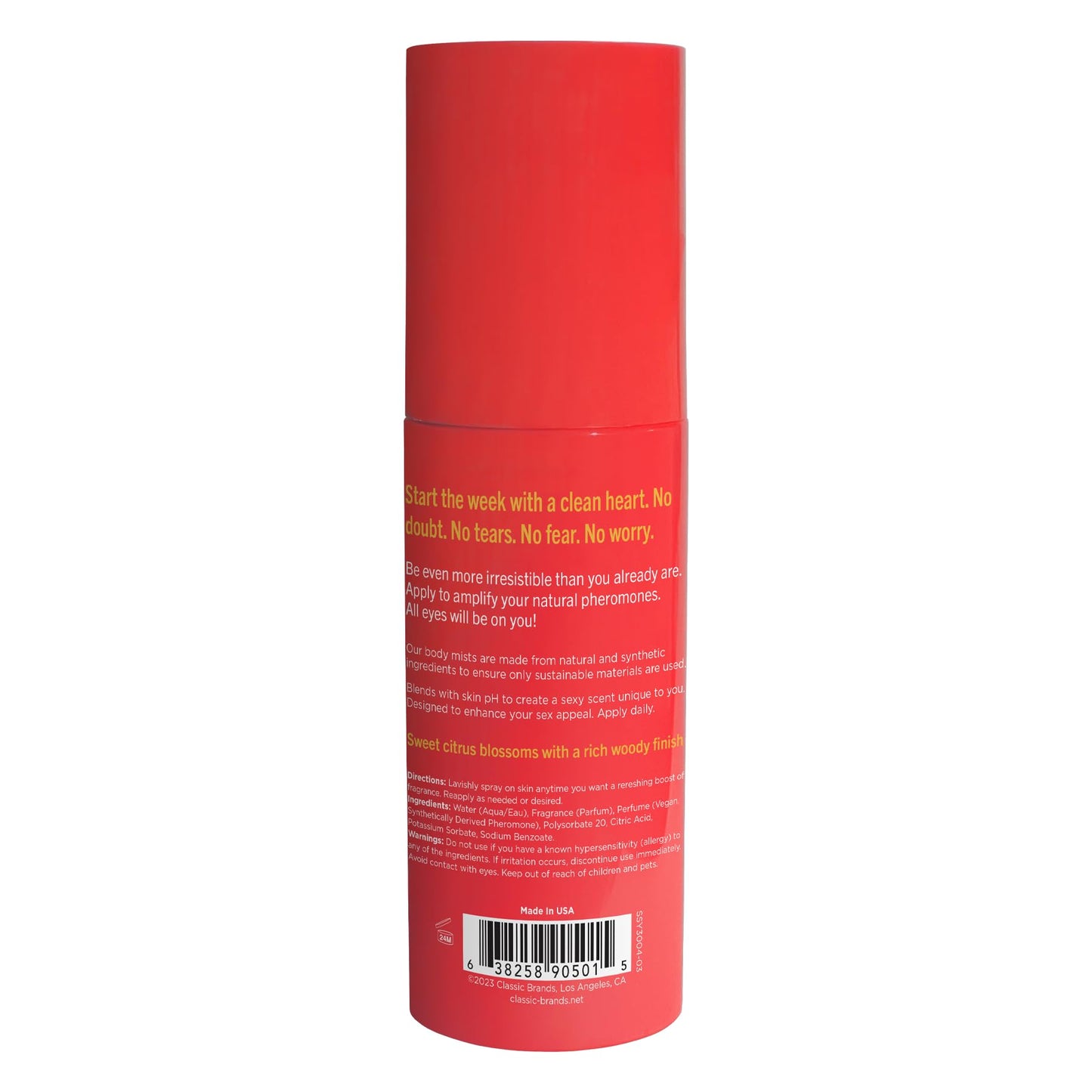 SIMPLY SEXY Affirmations Lazy Sunday Pheromone Body Mist for Women - Citrus Floral Woody Scent with Notes of Citrus Accord, Orange Blossoms and
