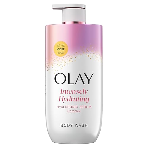 Olay Body Wash for Women, Intensely Hydrating, Hyaluronic Acid Serum Complex, Renews Moisture, Free of Parabens & Phthalates, Vitamin B3 Lameller