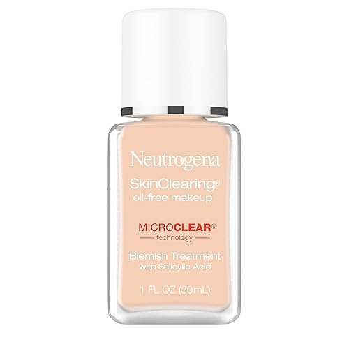 Neutrogena SkinClearing Oil-Free Acne and Blemish Fighting Liquid Foundation with.5% Salicylic Acid Acne Medicine, Shine Controlling Makeup for Acne