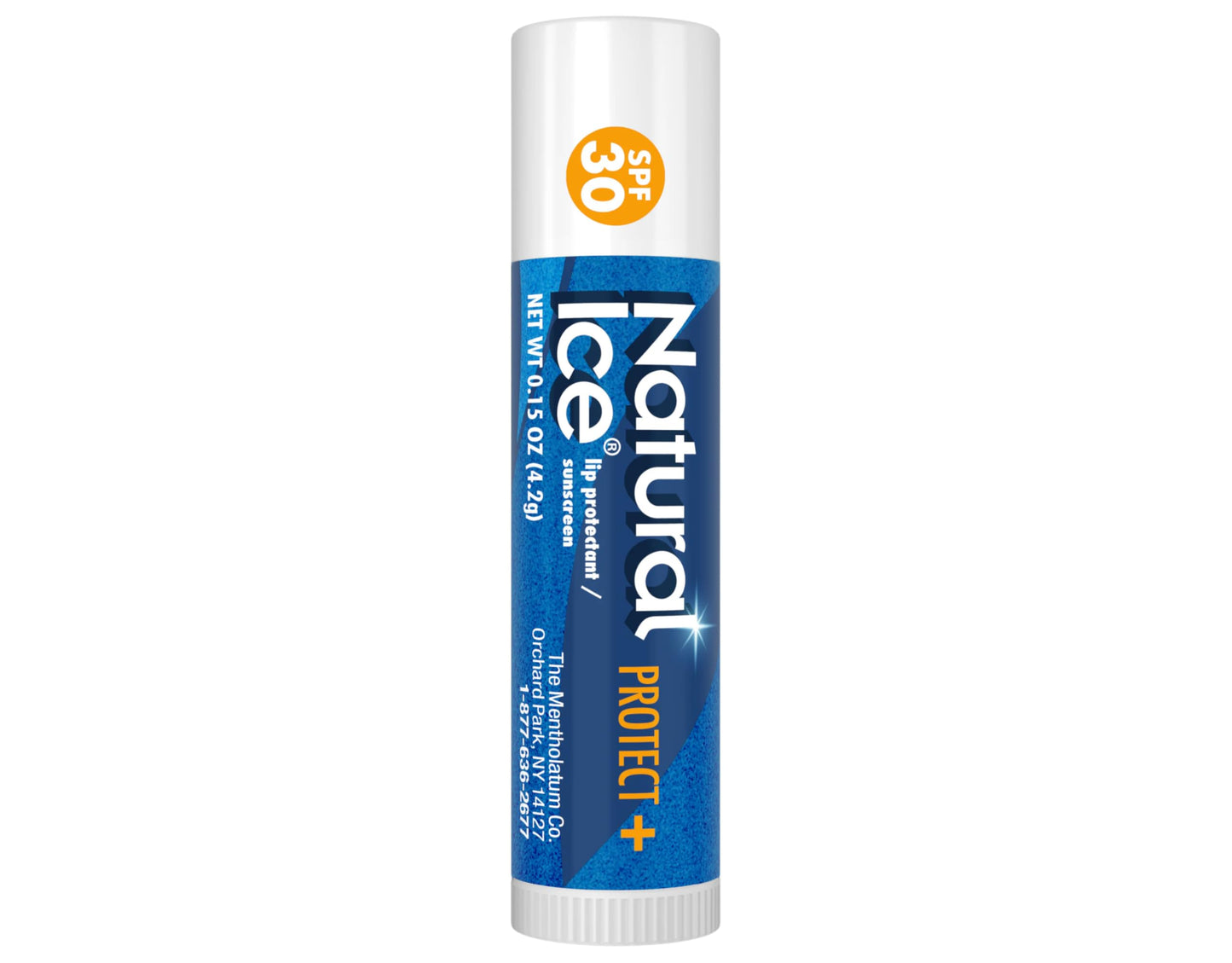 Mentholatum Natural Ice Protect+ Broad Spectrum SPF 30 Medicated Lip Balm, 0.15 Ounce (Pack of 5)
