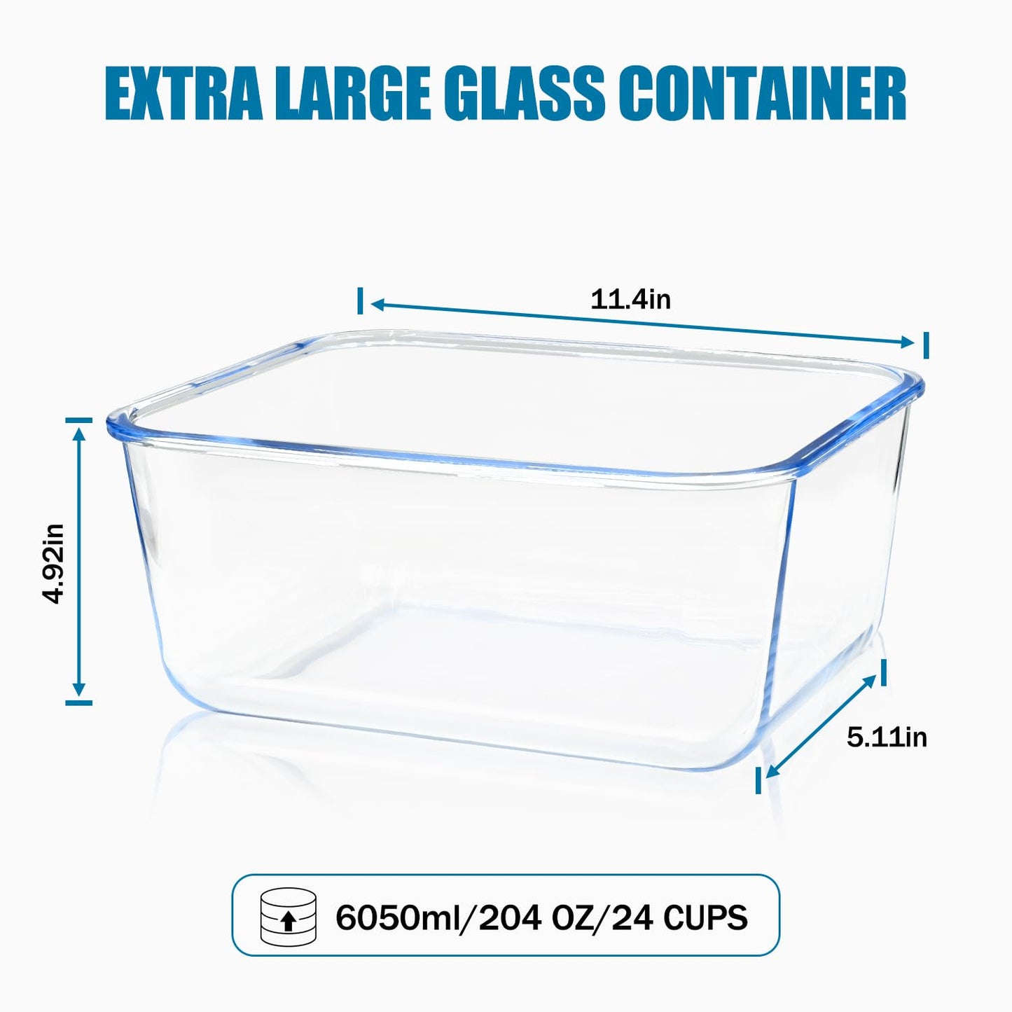 Hontent Large Glass Storage Containers with Lids 201oz Extra Large Big Airtight Glass Food Storage Containers for Rotisserie Chicken Watermelon…