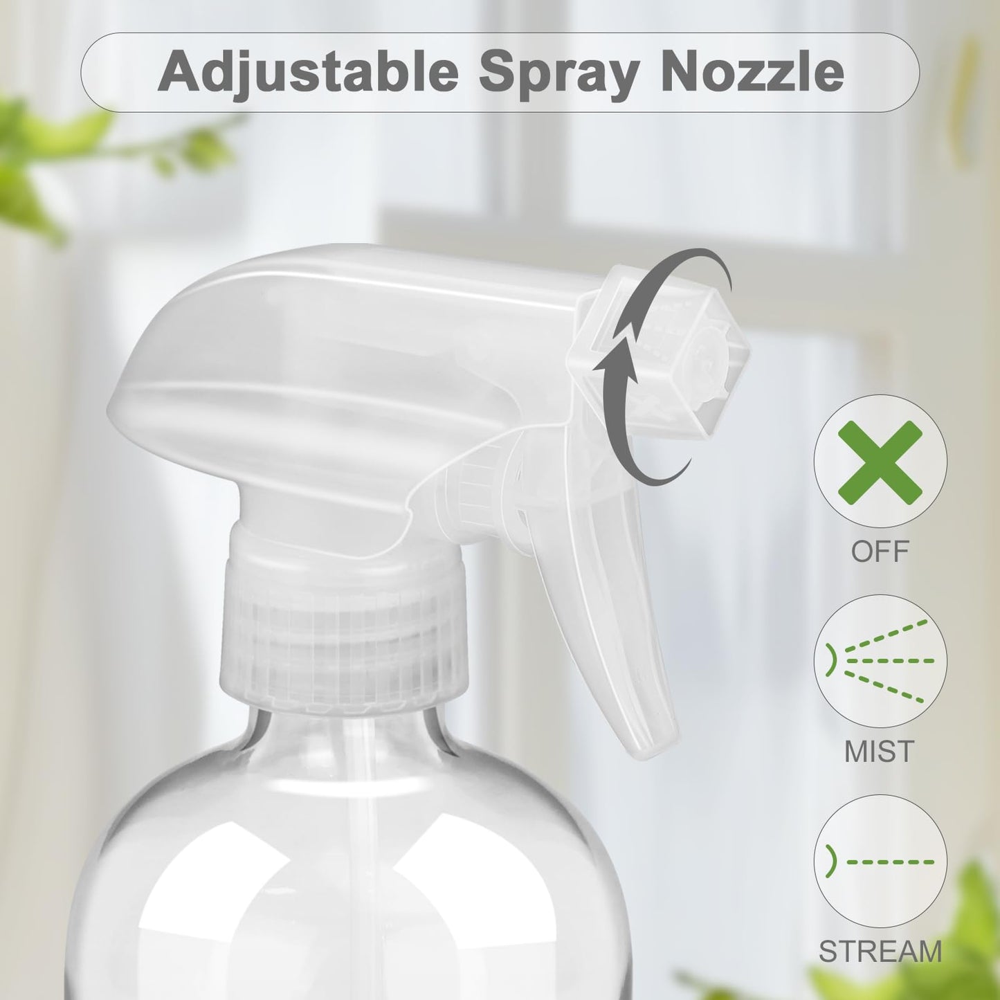 Worldgsb 2 Pack Glass Spray Bottles with Silicone Sleeve, 16 oz Empty Refillable Containers with Adjustable Spray Nozzles, Spray Bottles for Hair Beauty and Personal Care Worldgsb