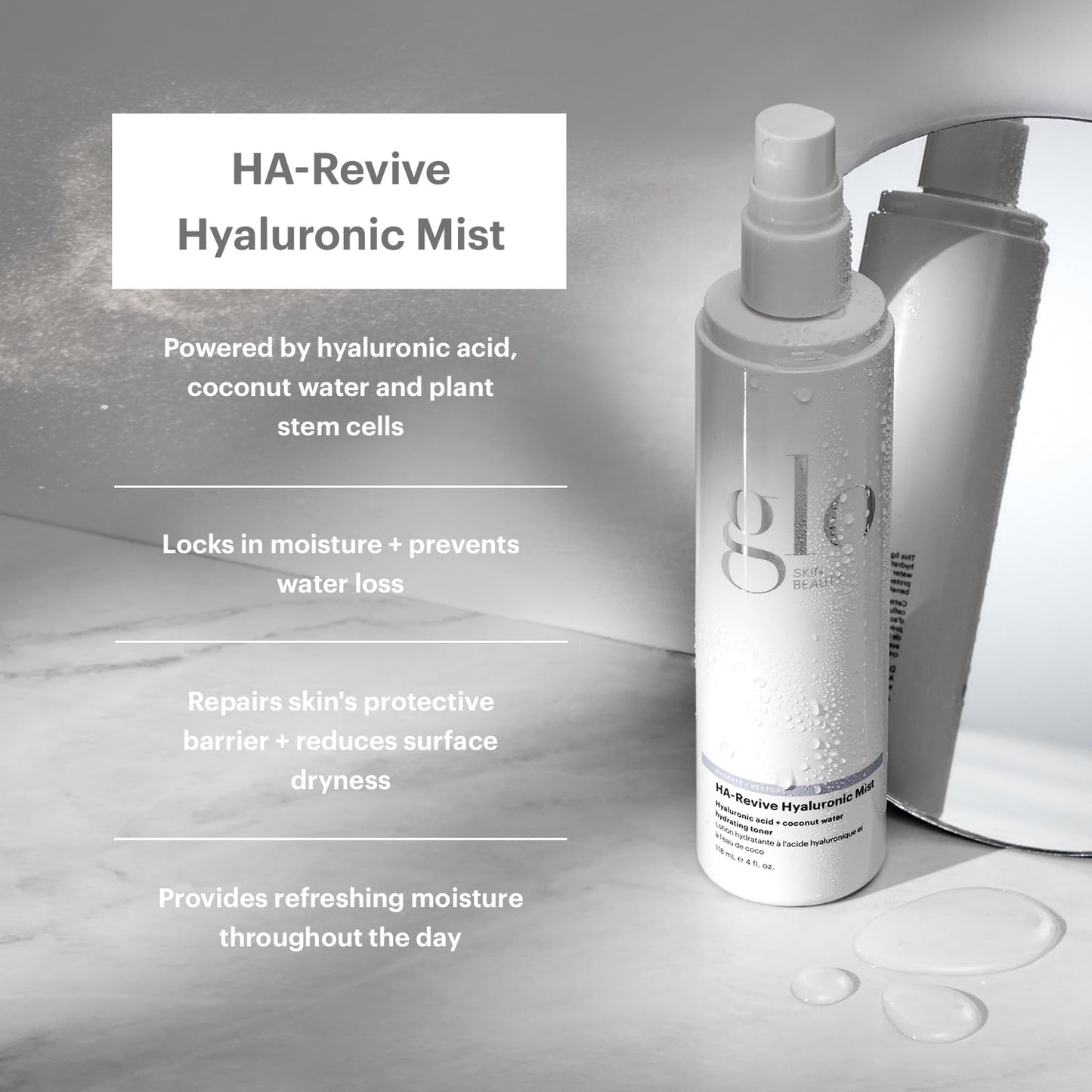 Glo Skin Beauty HA-Revive Hyaluronic Mist | Formerly Phyto-Active Toning Mist | 4 Fl Oz