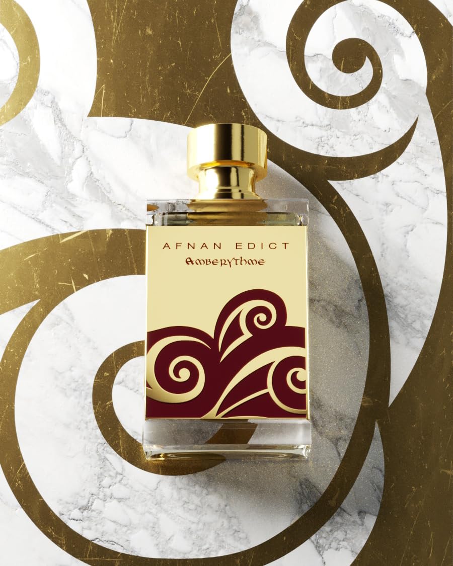 Afnan Edict Amberythme Unisex Luxury Eau de Parfum Spray, 2.7 Fl. Oz - Warm & Indulgent Amber Perfume with Cinnamon, Vanilla & Sandalwood