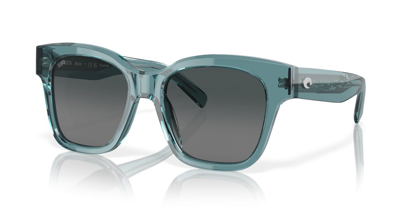 Costa Del Mar Nusa Sunglasses, Deep Crystal Aquamarine/Grey Gradient 580G, 54 mm