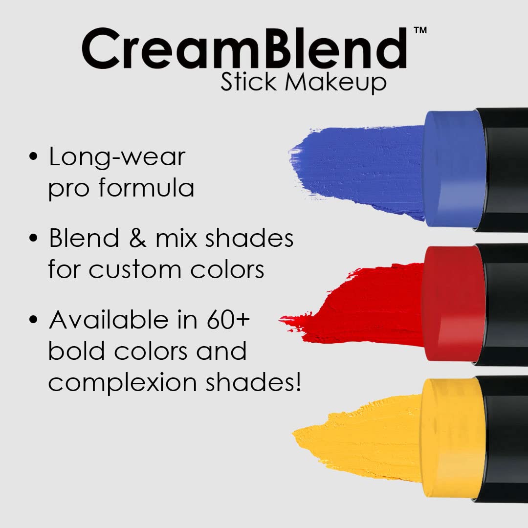 Mehron Makeup CreamBlend Stick | Face Paint, Body Paint, & Foundation Cream Makeup | Perfect for Halloween .75 oz (21 g) (Silver)