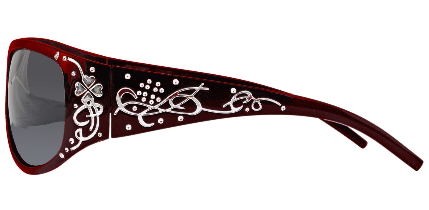 Polarized Sunglasses for Women - Premium Fashion Sunglasses - HZ Series Chic Womens Designer Sunglasses (Fire Red, Dark Smoke)