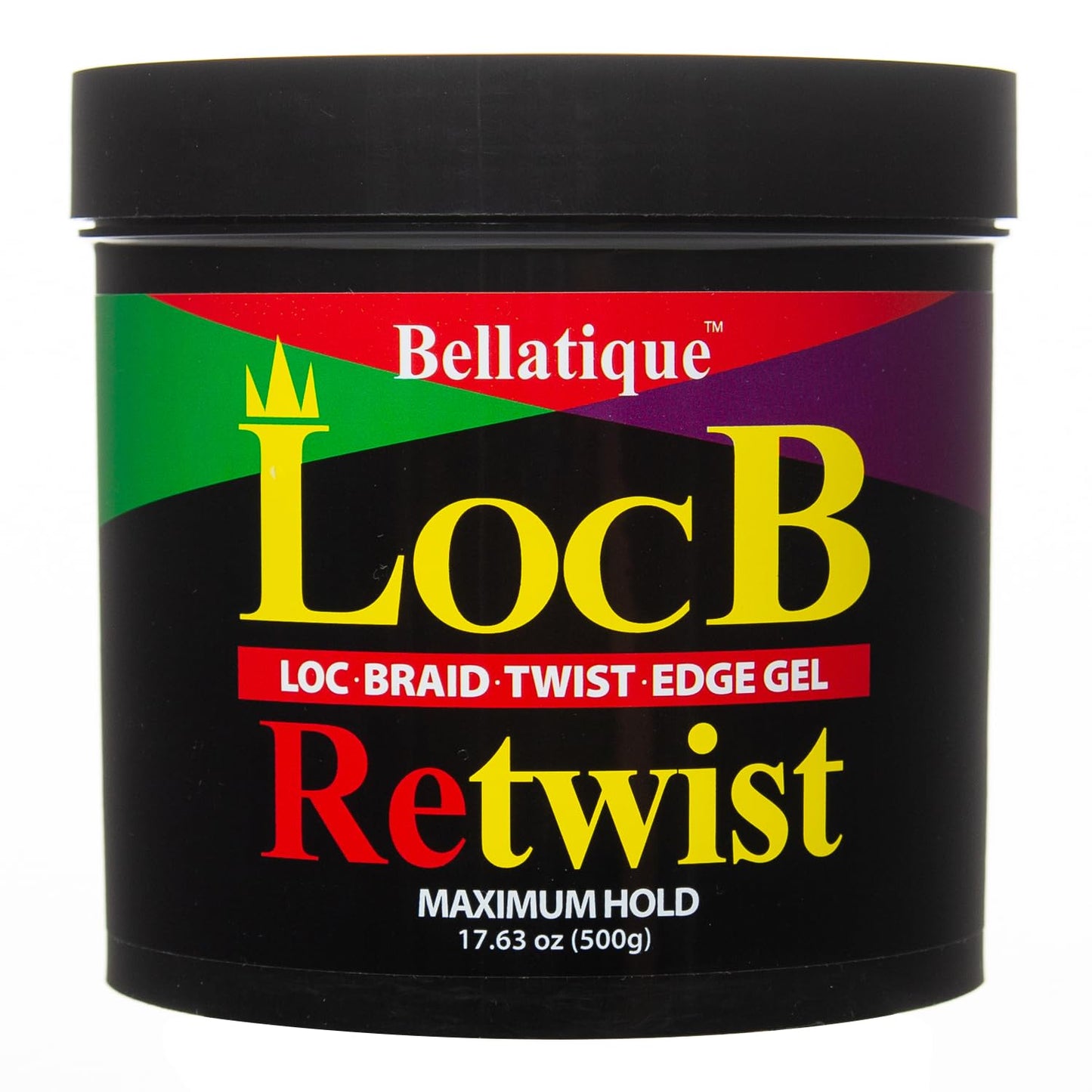 Loc B Retwist Loc, Braid, Twist, Edge Gel for Natural, Relaxed, Dry, Dull, & Brittle Hair (17.63 oz)