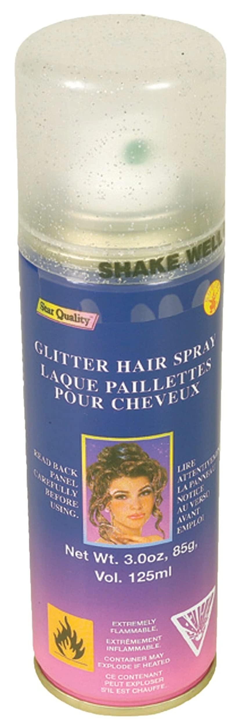 Rubies Silver Glitter Haircolor Costume Hairspray for Adults, Unisex 3 Ounce