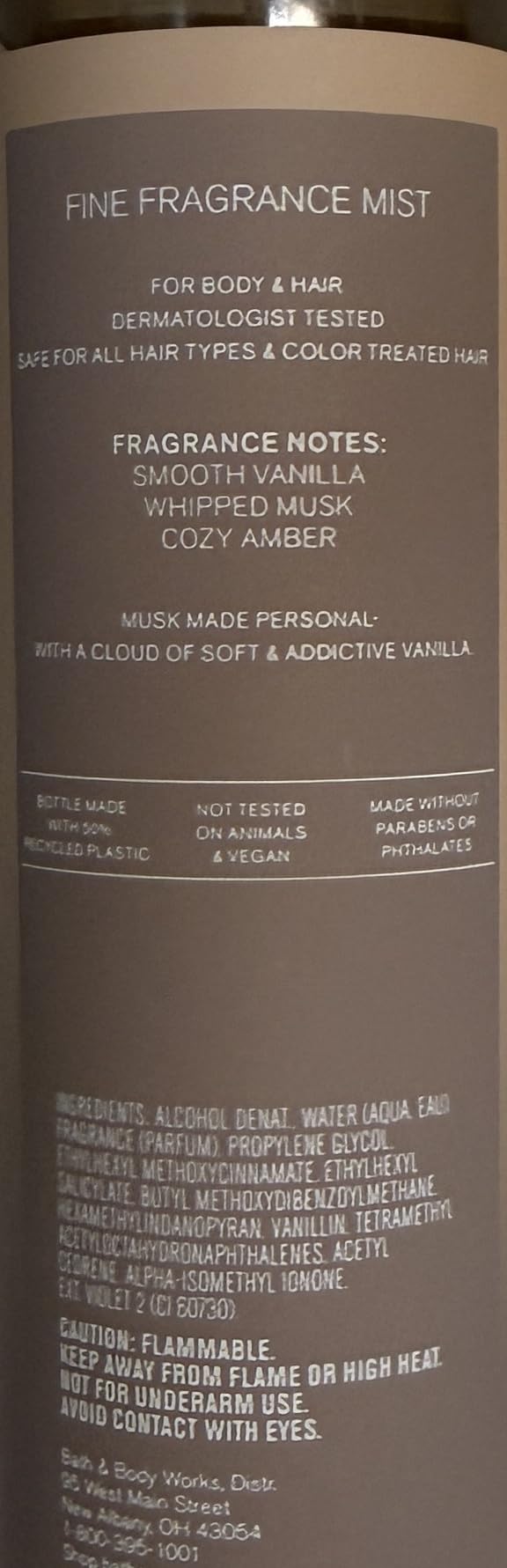Bath & Body Works Warm Musk Fine Fragrance Mist 8 Ounces