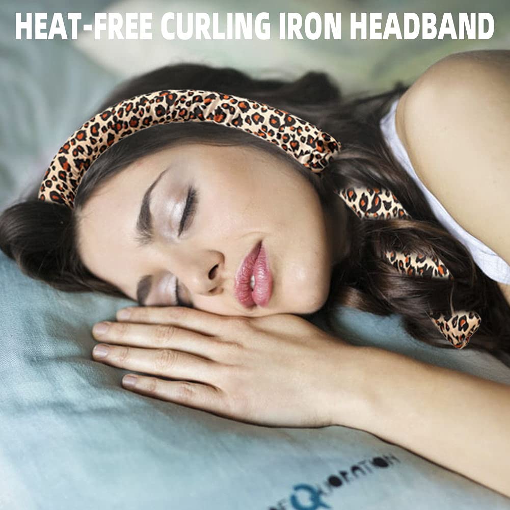 BATOUDE Heatless Curling Rod Headband No Heat Silk Ribbon Curling Rod Hair Roller Curls with Hair Claw Clip Lazy Natural Soft Wave DIY Hair Rollers