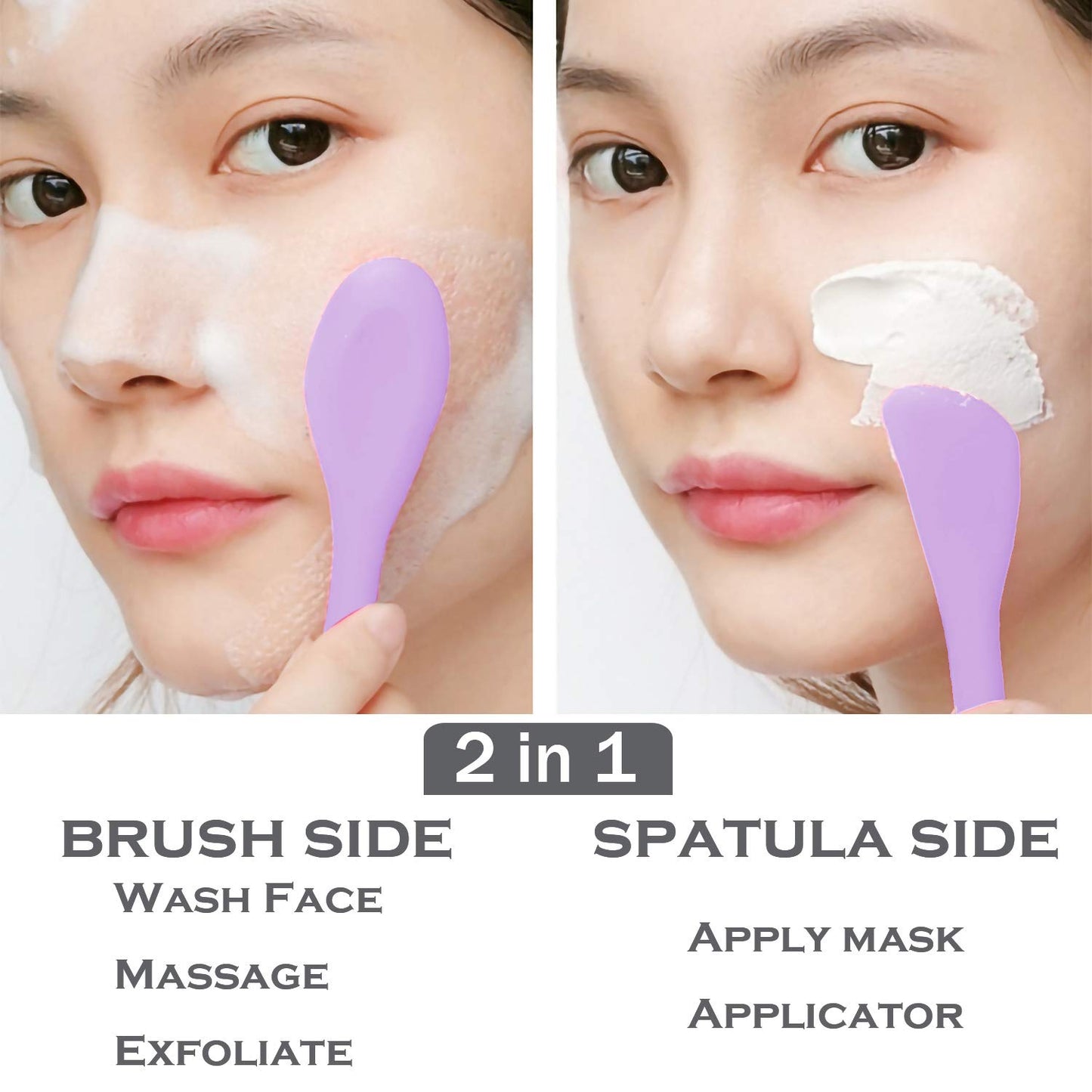RamPula Silicone Facial Mask Applicator Face Masks Skincare Brush Facial Scrubber Double-Head Lotion Spatula Scoop Beauty and Personal Care RamPula