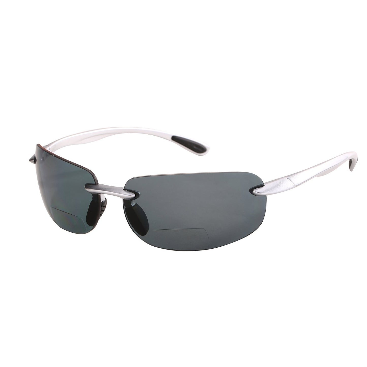 "Lovin Maui" Polarized Bifocal Sunglasses, Outdoor Sun Readers for Men and Women - Hard Carrying Case Included (Silver, 1.75)