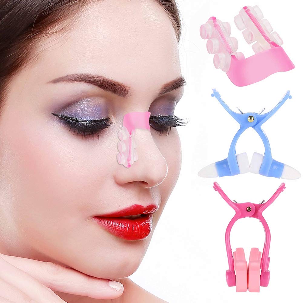 3 Pieces Nose Clip Nose up Lifting Clips Nose Lifters Beauty Clips Silicone Nose Bridge Slimming Clips Nose Massagers Tools for Women Beauty and Personal Care Nikou