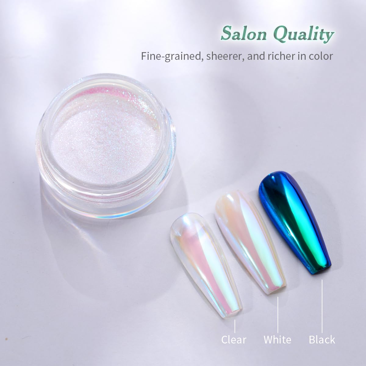 Pretty Diva Mermaid Chrome Nail Powder, Aurora Iridescent Chrome Powders for Nails Unicorn Nail Chrome Mica Powder, Nail Art Glitter Decoration Beauty and Personal Care Pretty Diva