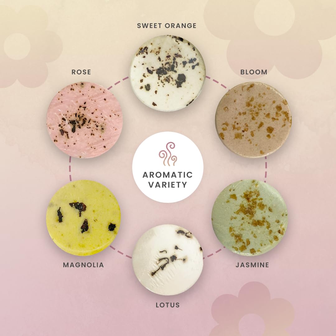 Yuvora Shower Steamers Gift Set - 6 Aromatherapy Scents for Women & Men - Bloom Collection - Essential Oil Shower Bombs for Relaxation, Stress Relief…