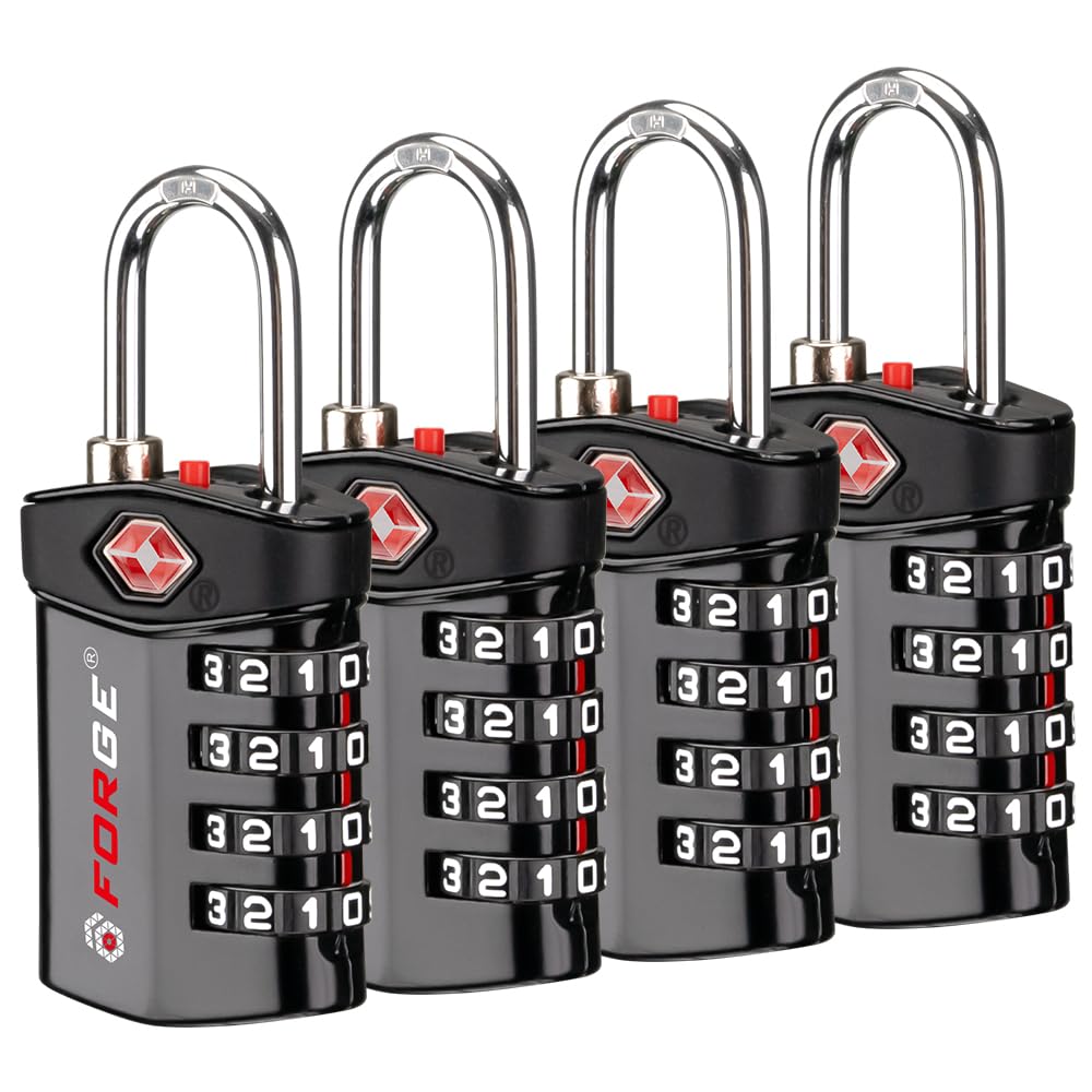 Forge TSA Approved Travel Lock – Durable Alloy Luggage Lock with Easy-Read Dials for Suitcases, Gym & School Lockers, Pelican & Gun Cases