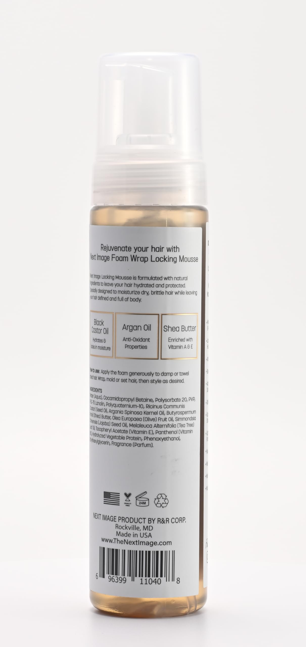 NEXT IMAGE Foam Wrap Locking Mousse (Black Castor & Argan)