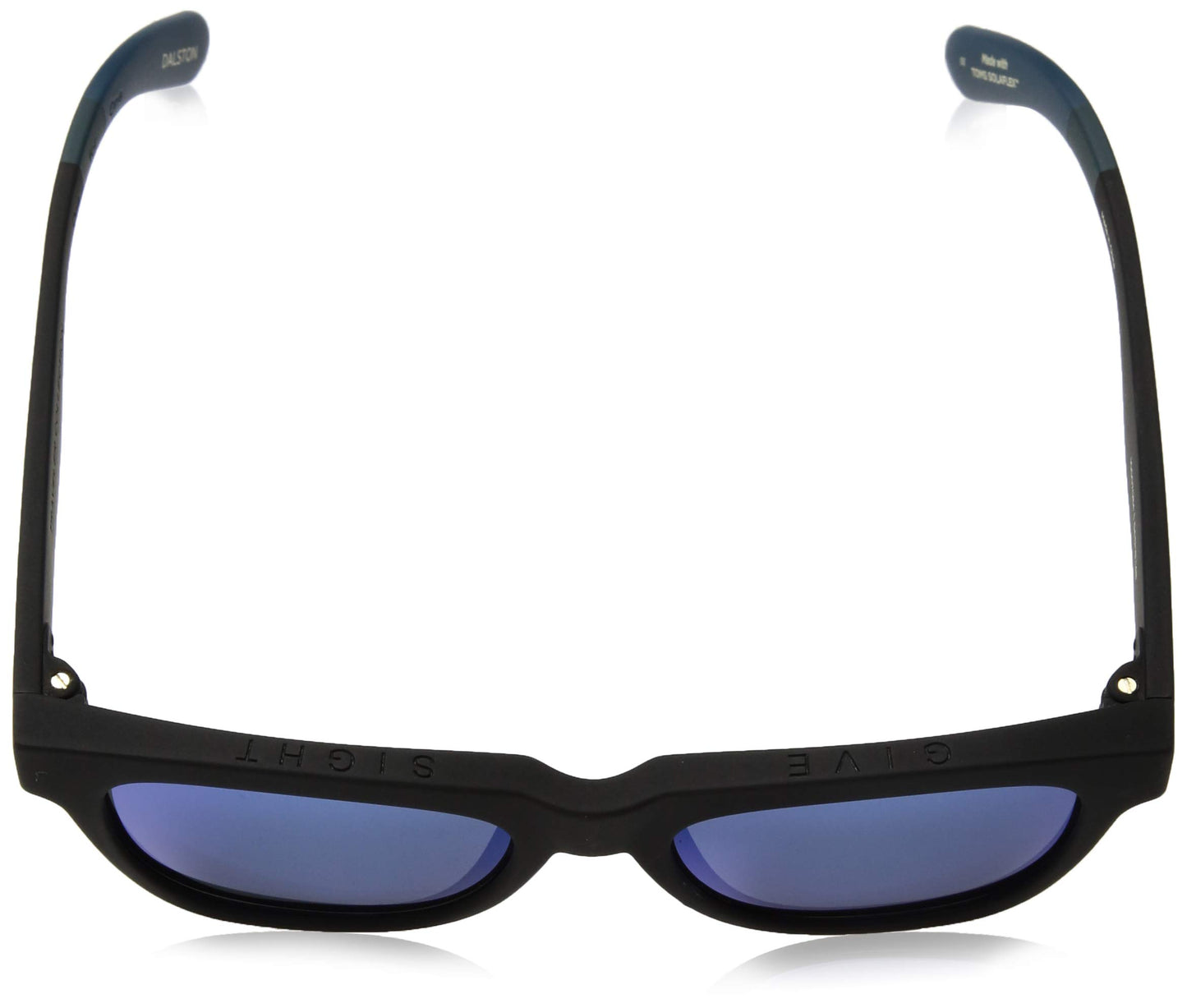 TOMS Traveler Unisex Dalston Square Sunglasses In Matte Black with A Blue Mirror Lens, 10007084, 54 mm