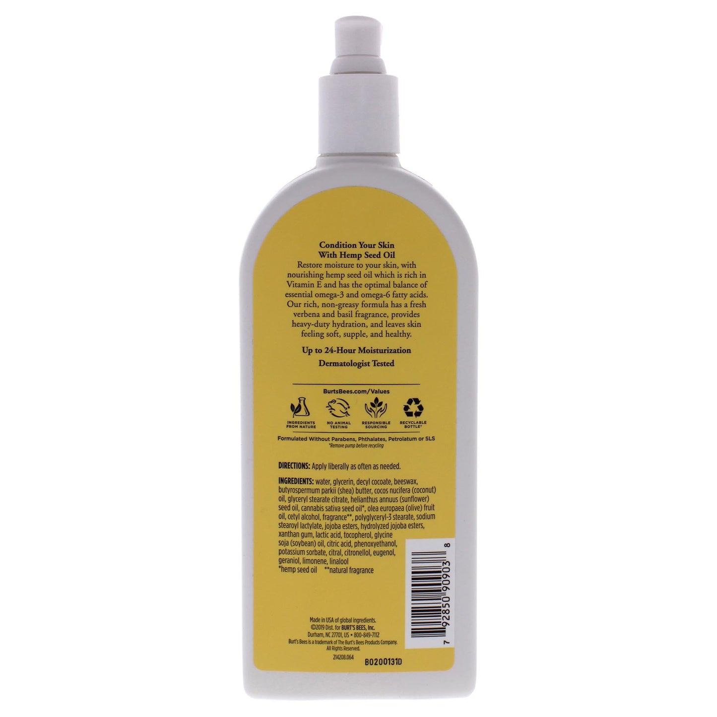 Burt's Bees Burts Bees Hemp Body Lotion 12 Oz