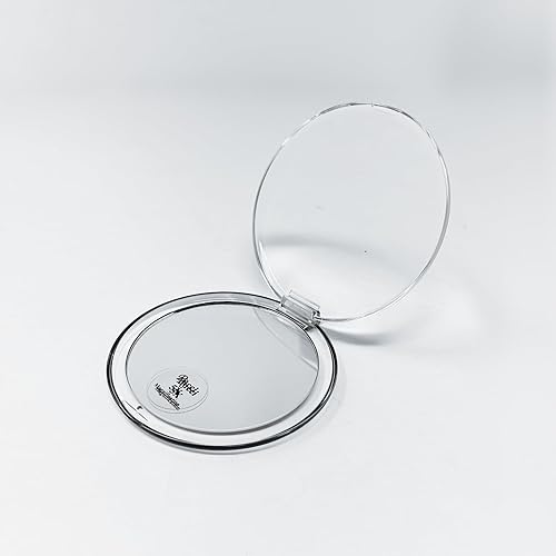 Rucci 3-in-1 Magnifying Compact Mirror, Clear Acrylic, 4 Inch Diameter